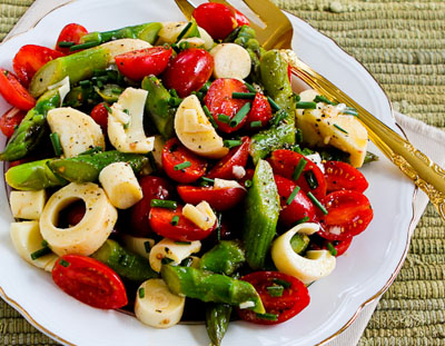 Asparagus and Cherry Tomato Salad with Berries and Melon